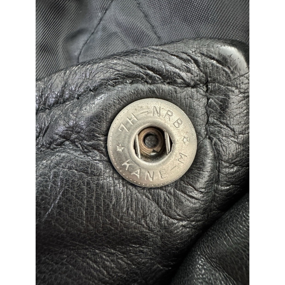 BLK DNM Black Vintage Distressed Perfecto Moto Leather Jacket. Glass Beads Med - Picture 12 of 15